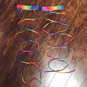 Rainbow rave leg wraps